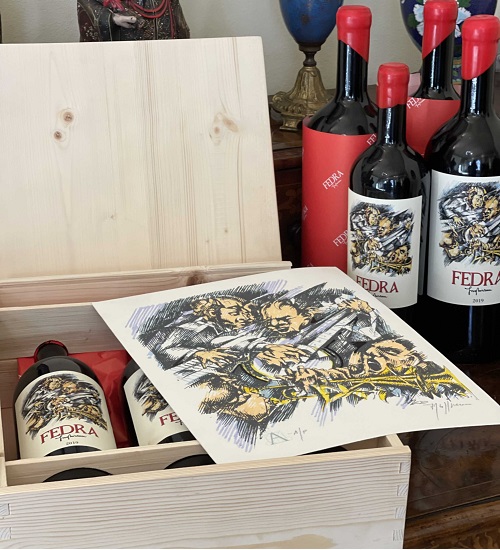 Toscana Rosso Fedra 2019 Fattoria di Grignano nella cassetta di legno