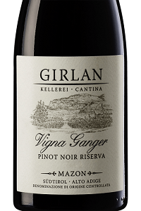 Alto Adige Pinot Nero Riserva Vigna Ganger 2012 Cantina Kellerei Girlan