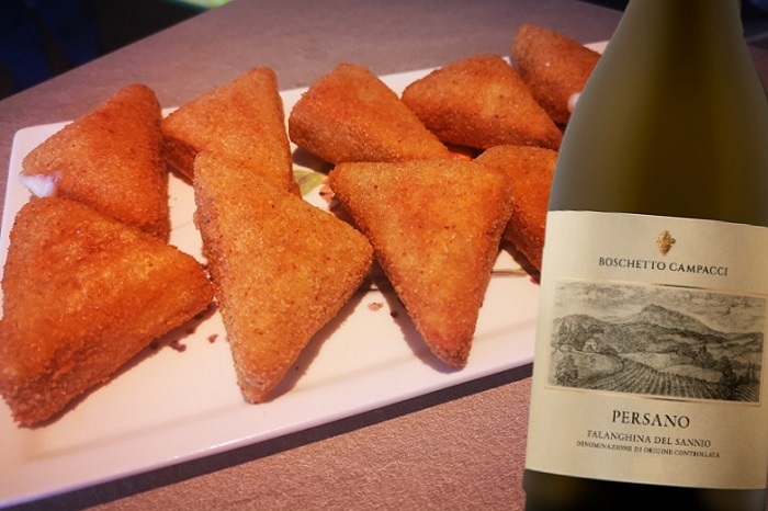 Mozzarella in Carrozza e Falanghina del Sannio Persano 2023 Boschetto Campacci