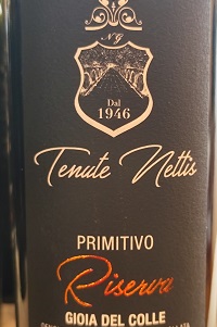 Gioia del Colle Primitivo Riserva 2017 Tenute Nettis