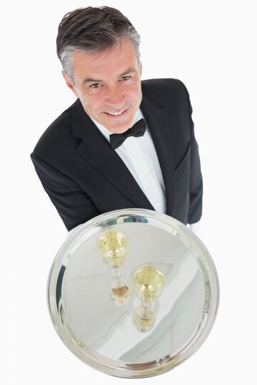 Waiter with silver tray